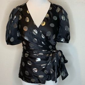 Diane Von Furstenburg DVF Womens Blouse Wrap Silk